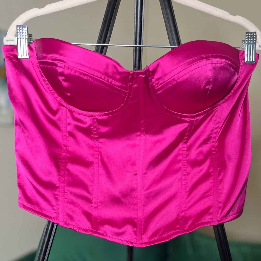 Hot Pink Crop Bustier Top
